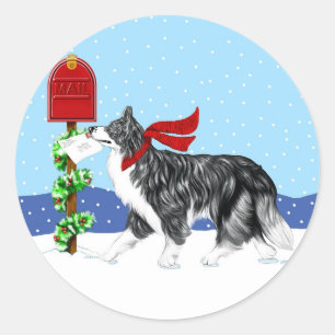 Jul Gräns Collie Mail Runt Klistermärke