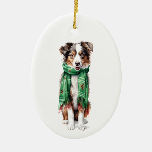 Jul Gräns Collie Ornament - Helgdag Pet (Framsidan)