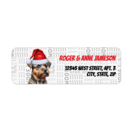 Jul Gräns Terrier Hund älskare Helgdag Adress Returadress Etikett