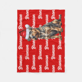 Jul Gräns Terrier med Hund Namn Fleecefilt