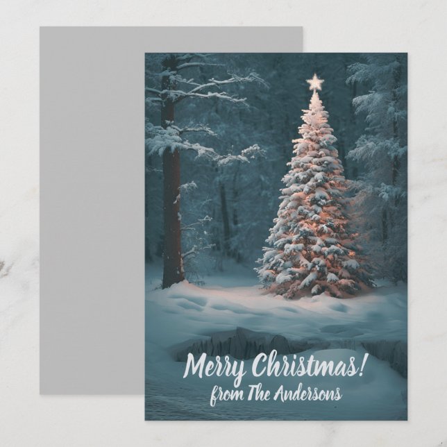 Jul gräs 14, God jul, hälsningskort Inbjudningar (Fram/baksida)