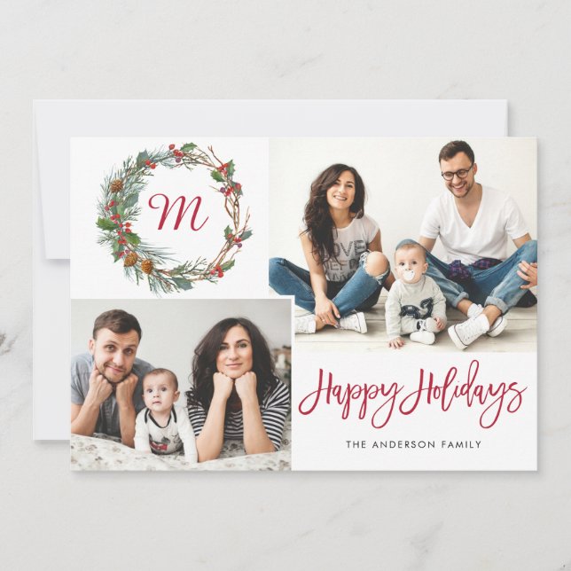 Jul Gräs Cones 2 PHOTOS Collage Hälsning Julkort (Framsida)