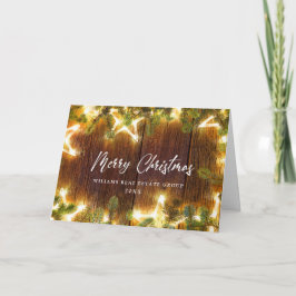 Jul Gräs Cones Corporate Rustic Hälsning Helgkort