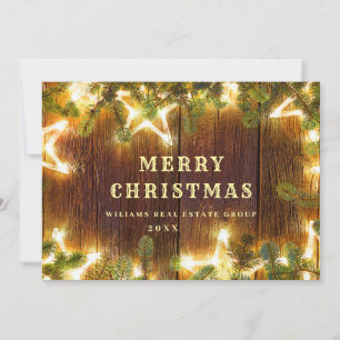 Jul Gräs Cones Corporate Rustic Hälsning Julkort