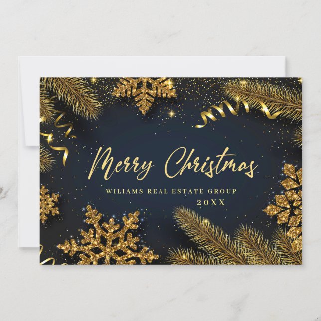 Jul Gräs Cones Corporate Rustic Hälsning Julkort (Framsida)