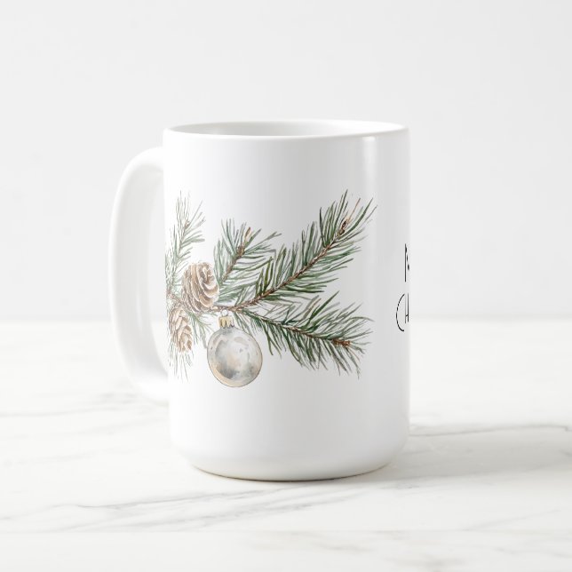 Jul Gräs Cones Gren och Ornament Kaffemugg (Framsida vänster)