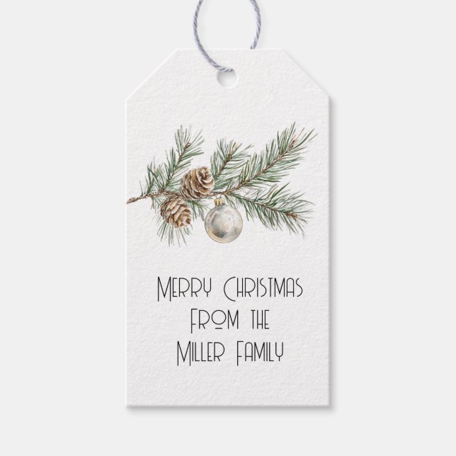 Jul Gräs Cones Gren Ornament Presentetikett (Framsidan)