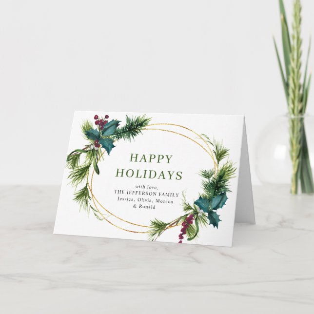 Jul Gräs Cones Rustic Hälsning Helgkort (Framsida)