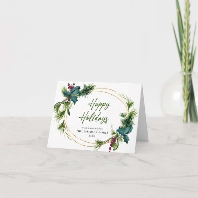 Jul Gräs Cones Rustic Hälsning Helgkort (Framsida)