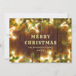 Jul Gräs Cones Rustic Hälsning Julkort