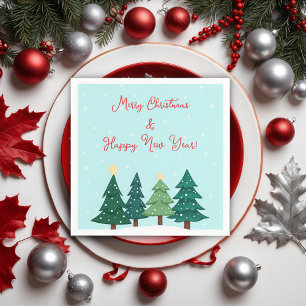Jul Gräs Forest Träd God jul Pappersservett