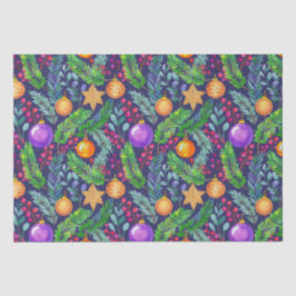 Jul gräs och prydnadsföremål lila mönster