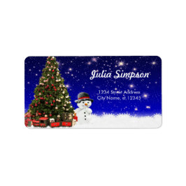 Jul Gräs Träd, Snögubbe Adressetikett