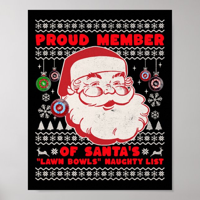 Jul Gräsmatta Bowls Idea För manar och Santas Jula Poster (Framsidan)
