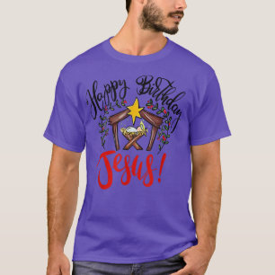 Jul Grattis på födelsedagen Jesus Helgdag Ugly Swe T Shirt
