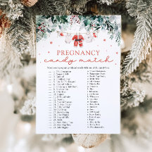 Jul Graviditets Godis Match Baby Shower Spel