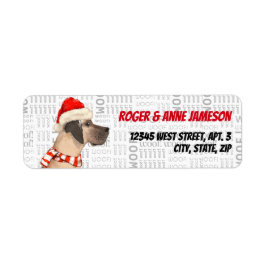 Jul Great dane i Scarf Returadress Etikett