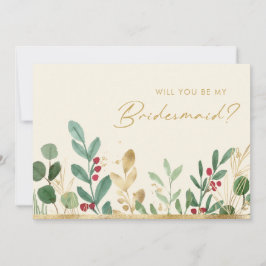 Jul Greenery | Cream Bridesmaid Frieri Inbjudningar