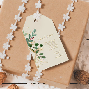 Jul Greenery Cream Welcome Gift-Märkre Presentetikett