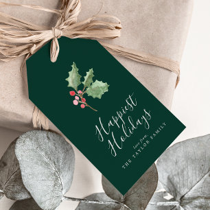 Jul Greenery Happiest Helgdagar GRÖNT Presentetikett