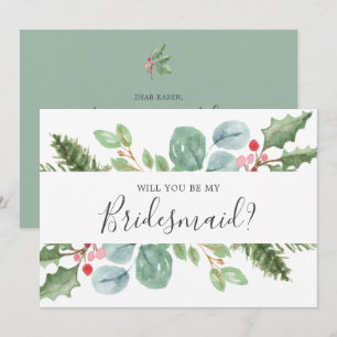 Jul Greenery, kommer du att bli mitt Bridesmaid Ca Inbjudningar