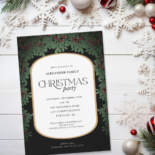 Jul Greenery Mistletoe jul Party Inbjudningar