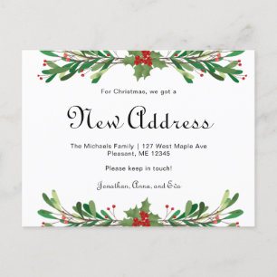 Jul Greenery Ny adress Helgdag Move Vykort