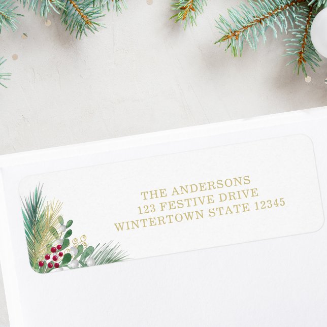 Jul Greenery Return-adressetikett Returadress Etikett (Skapare uppladdad)