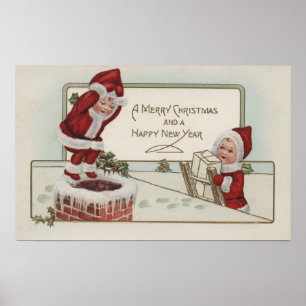 Jul GreetingLittle KidsChimney Poster