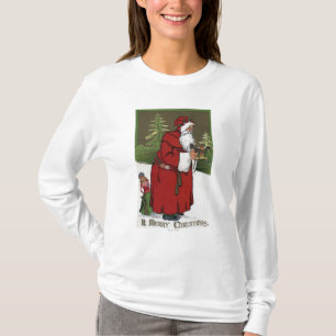 Jul GreetingSanta med den Wood hästen Tröja
