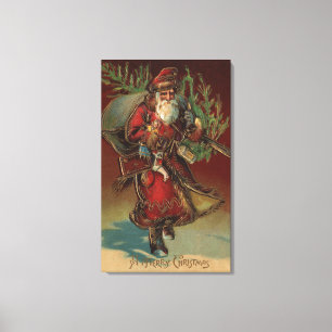 Jul GreetingSanta med gåvor nr. 2 Canvastryck