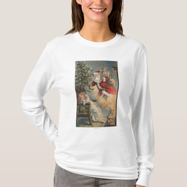 Jul GreetingSanta med träd och gåvor T Shirt (Framsida)