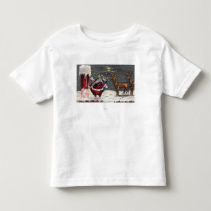 Jul GreetingSanta och lampglas T-shirt