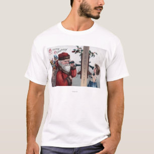 Jul GreetingSanta och telefon T Shirt
