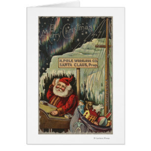 Jul GreetingSanta på nordpolenen Hälsningskort