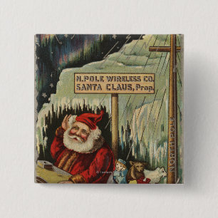 Jul GreetingSanta på nordpolenen Knapp