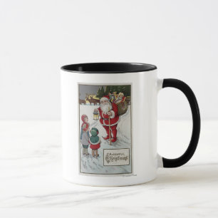 Jul GreetingSanta som talar till ungar Mugg
