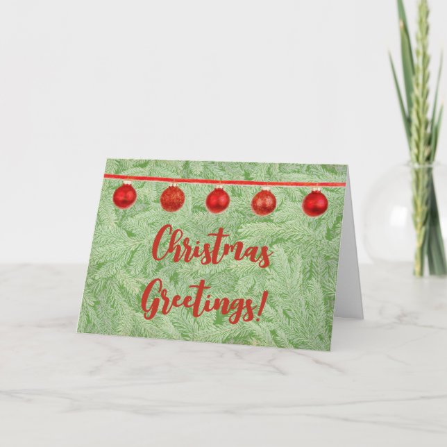 Jul-Grenar: Ornament Greeting Card Kort (Framsida)