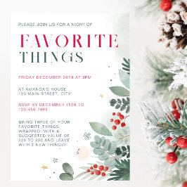 Jul Grey Foliage Favorite Sak Party Inbjudningar