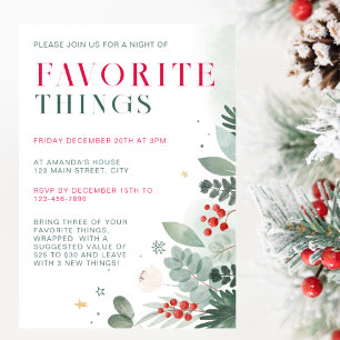 Jul Grey Foliage Favorite Sak Party Inbjudningar