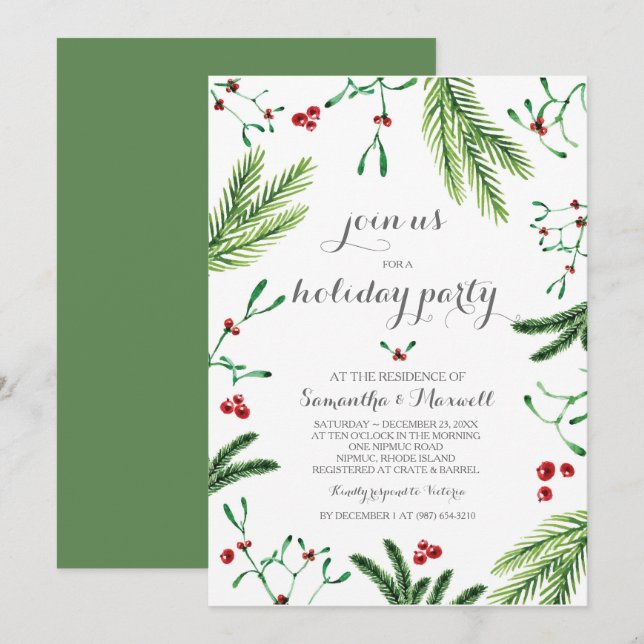 Jul Grey Party-inbjudan Inbjudningar (Fram/baksida)