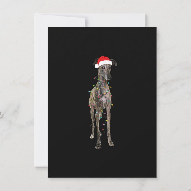 Jul Greyhound Gift Greyhound Hund Funny Santa Inbjudningar (Framsida)
