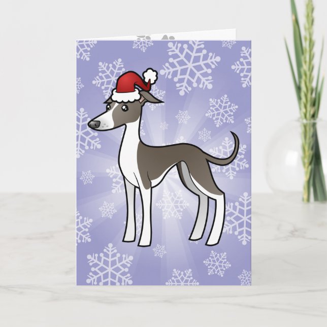 Jul Greyhound / Whioder / Italienskt Greyhound Helgkort (Framsida)