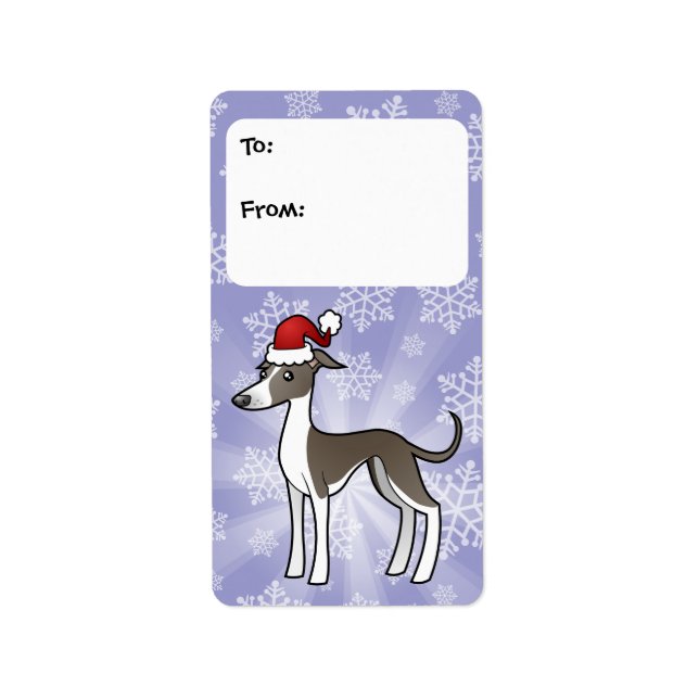 Jul Greyhound/Whisituationen/Iggy Gift-Märkre Adressetikett (Framsidan)