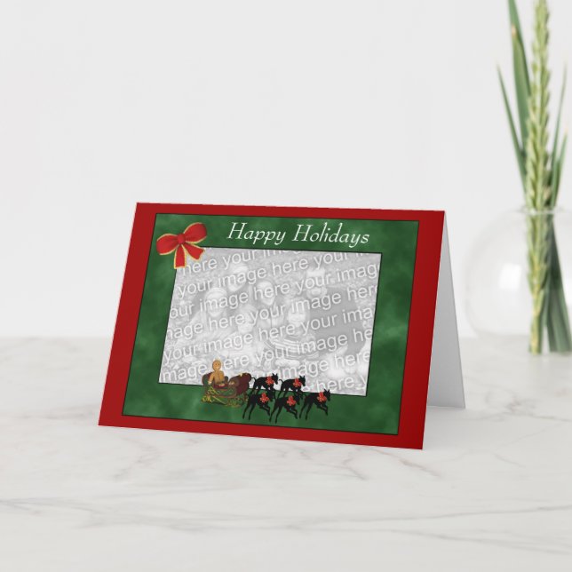 Jul Greyhounds Sleigh Helgdag Photo Card Helgkort (Framsida)