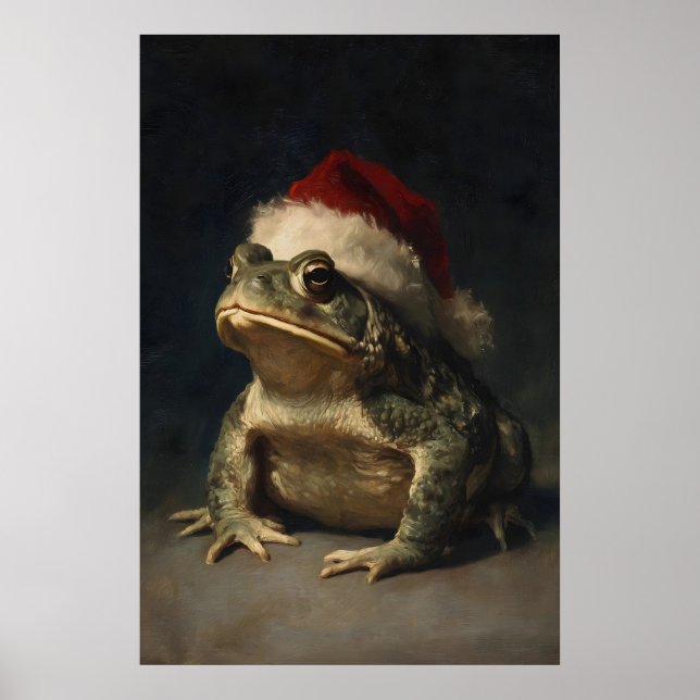 Jul Groda Väggkonst Mysig Högtidlig Tryck, Xmas (Framsidan)