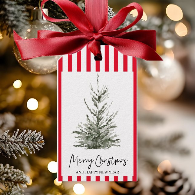 Jul Grönt Träd | God jul Gift-Märkre Presentetikett (Skapare uppladdad)