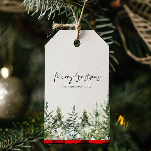 Jul Grönt Träd God jul Gift-Märkre Presentetikett