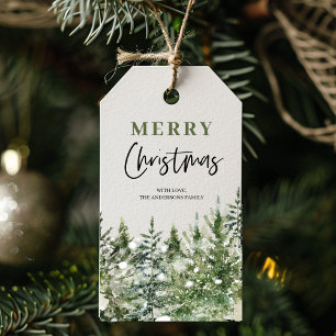 Jul Grönt Träd God jul Gift-Märkre Presentetikett