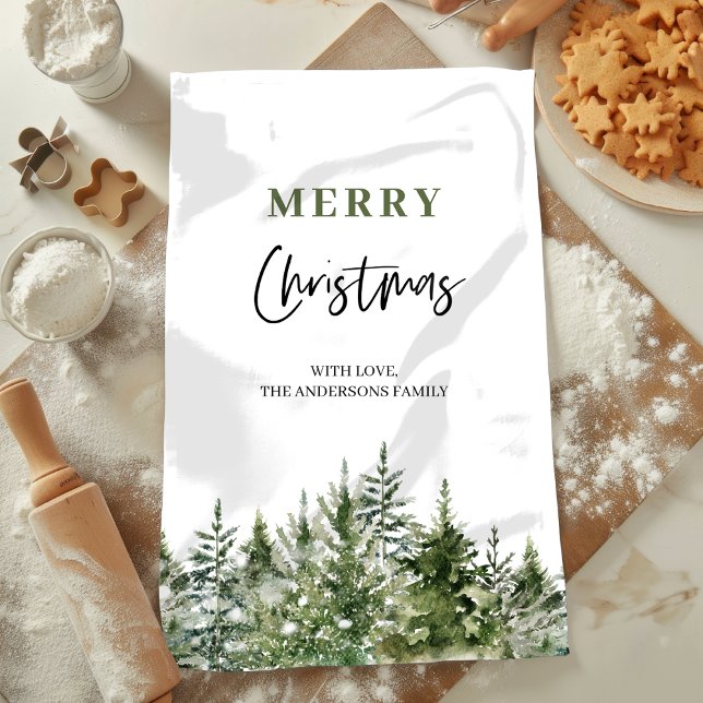 Jul Grönt Träd | GOD JUL Kökshandduk (Skapare uppladdad)